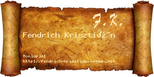 Fendrich Krisztián névjegykártya